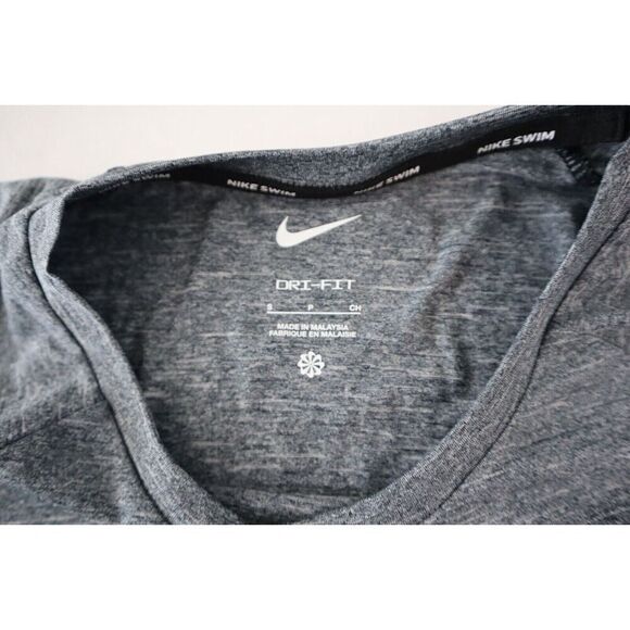Nike Swim NESSC677 Men's Sz S Gray Heather Dri-FIT Hydroguard UPF 40+ S/S Shirt - Picture 3 of 8